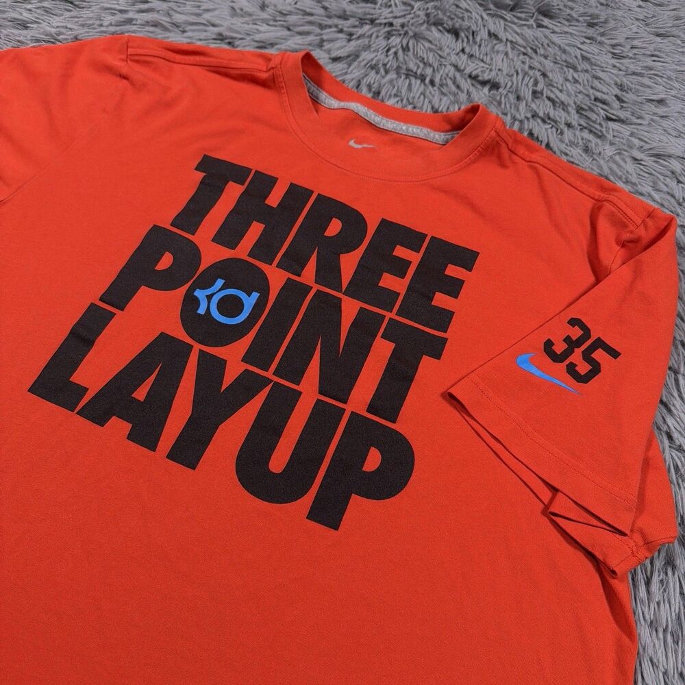 Nike Shirt Extra Large Orange Dri-Fit Kevin Durant Pullover Tee Basketball Mens